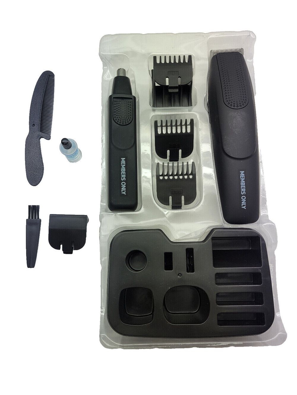 Members Only Hair & Ear / Nose Trimmer Grooming Set w/ storage tray *OPEN BOX*